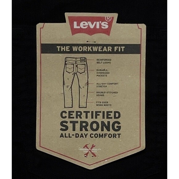 Levi’s The Workwear Fit Certified Strong Men’s W36 L34 Black Heavy Duty Jeans - Picture 4 of 15